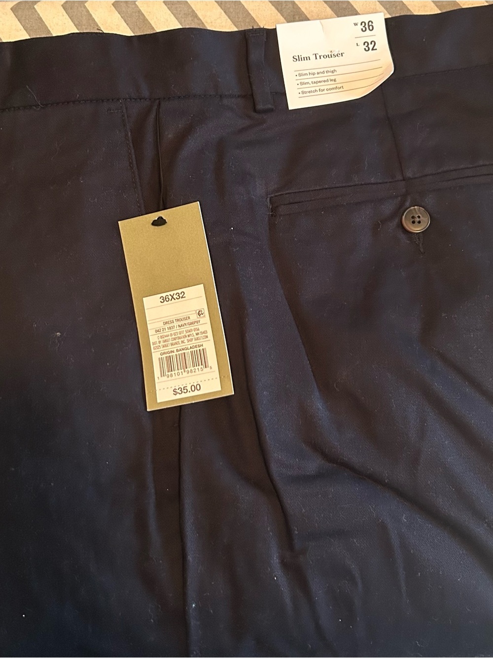 Goodfellow & Co Dark Navy Dress Trousers, Slim Fit
